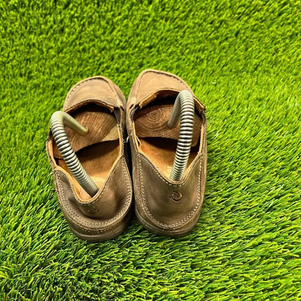 OluKai Moloa Kids Boys Size 3Y Brown Casual Classic Slip On Shoes Loafers